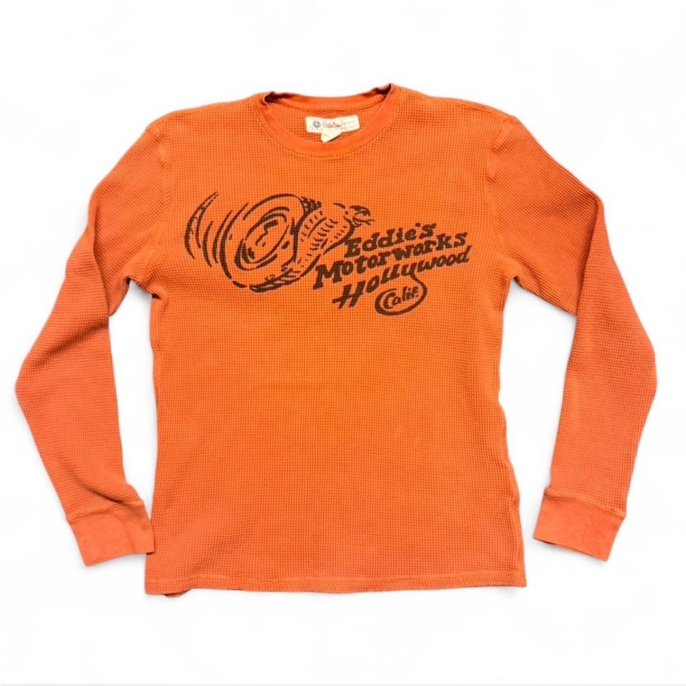 Vintage Lucky Brand Orange Waffle Knit Long Sleeve | Size LG